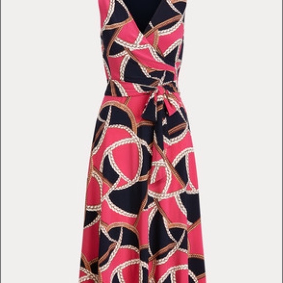 Lauren Ralph Lauren Petite Print Tie-Waist Jersey Dress - Picture 6 of 8